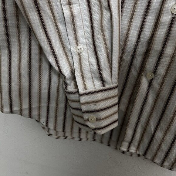Versace Collection Business Fit Button Down Dress Shirt White Striped Sz 15.5/39 - Picture 4 of 10